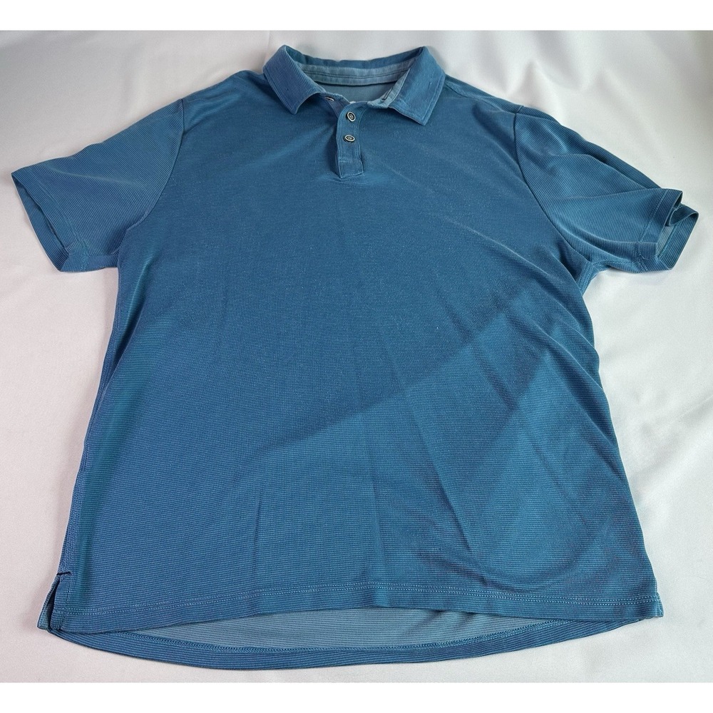 Tommy Bahama Polo Shirt Mens Large Blue Performance Golf Stretch Casual